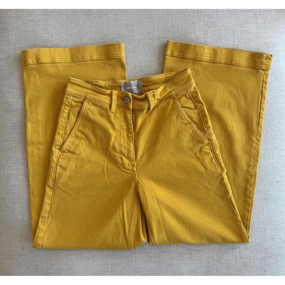 Everlane Wide Leg Crop Jeans Golden Yellow High Rise Size 00 - Picture 3 of 7